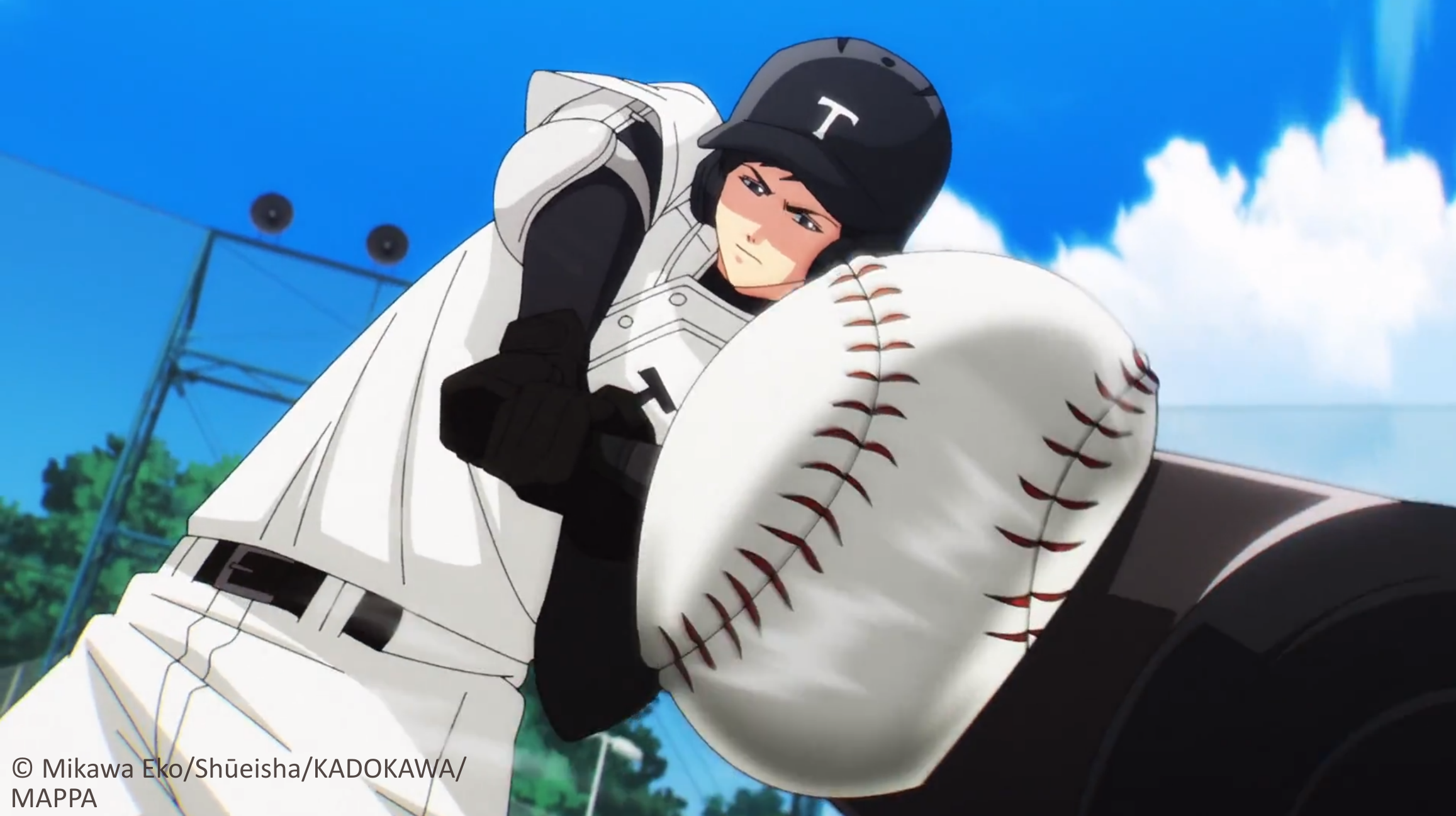 Kokuto batting during a game against Kaname's team